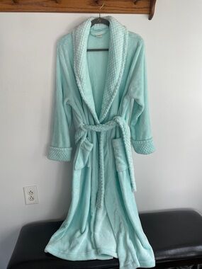 Sonoma Plush Faux Fur Robe in Light Aqua